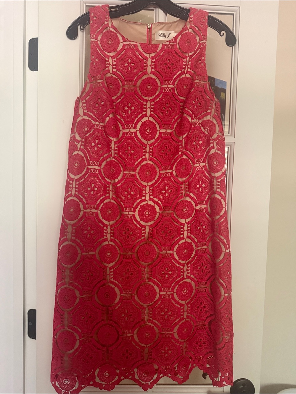 Eliza J Coral Sleeveless Lace A-line Dress 10